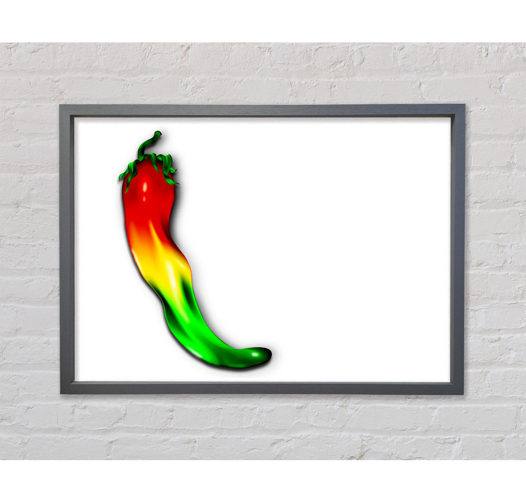 Chili Pepper - Einzelner Bilderrahmen Kunstdrucke auf Leinwand