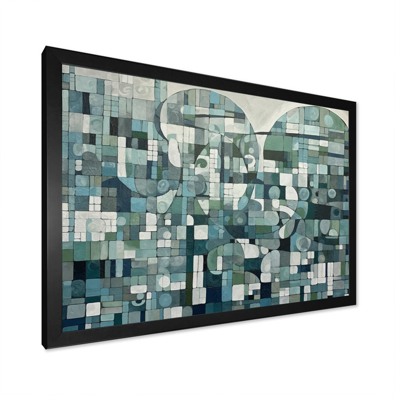 «Kamare Blue and Green Bohemian Medley», reproduction sur toile, H 12 po x l 20 po x P 1 po, Cadre photo noir
