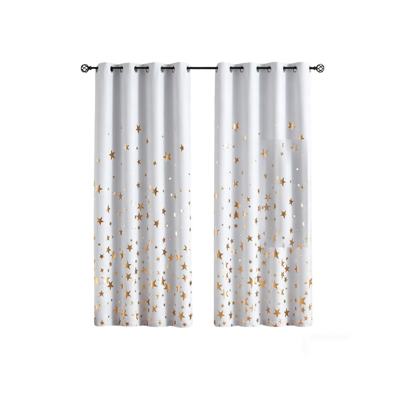Blackout Curtain Panel Pair, Gold, 183cm Width x 168cm Drop