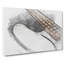 Strings of a White Bass Guitar in Abstract - Wrapped Canvas Drawing - Wrapped Canvas-55341441