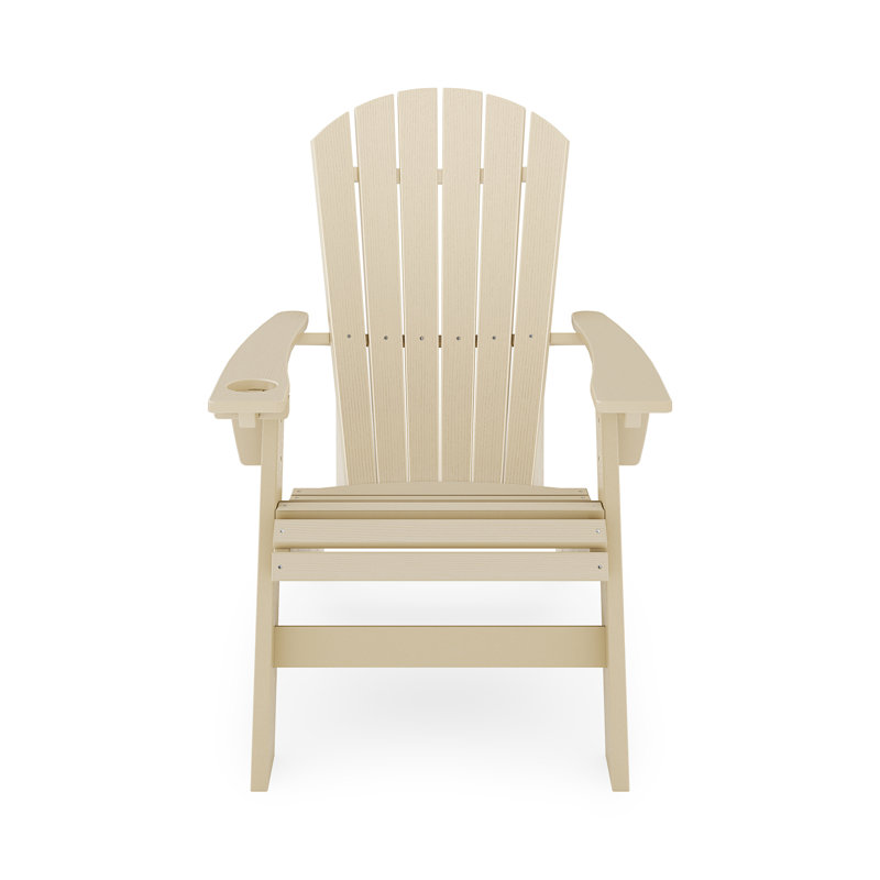 Adirondack Chair – Sturdy HDPE Poly Lumber For Poolside, Beige