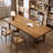 Nut-Brown Rectangular Solid Wood Dining Table-1168798825