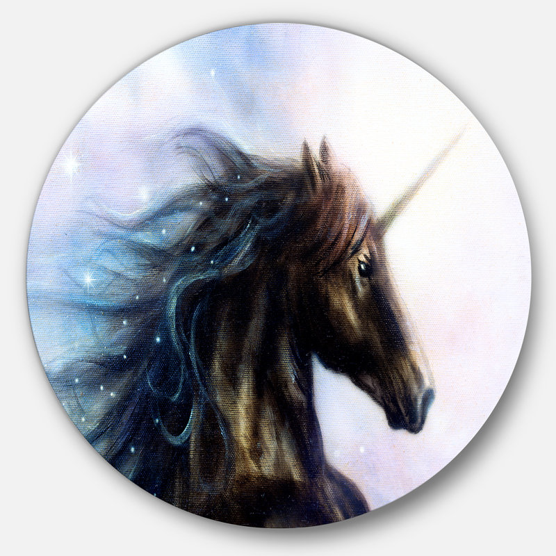 «Black Unicorn», impression, H 11 po x l 11 po x P 1 po, Métal