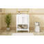 Meuble-lavabo de luxe moderne de 24 pouces avec lavabo en céramique, sculptures ornées sur les pieds, rangement double pour une utilisation polyvalente