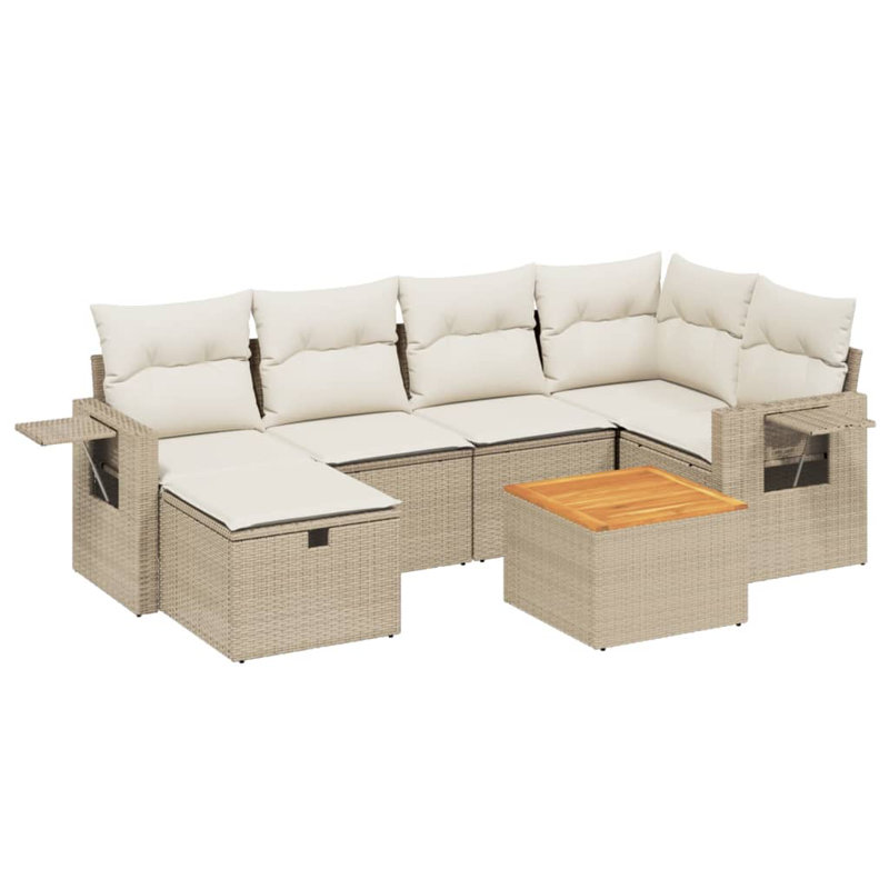 Ensemble de canapé de jardin en rotin PE 7 pièces Vidaxl