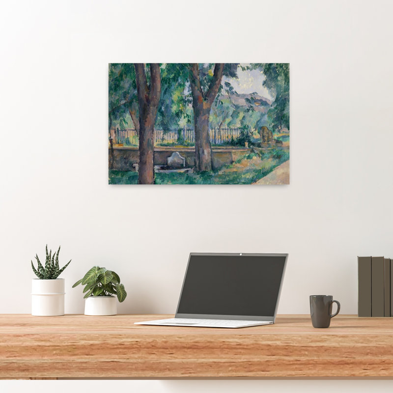 The Pool At Jas De Bouffan C.188586 Impressionist Abstract Contemporary Landscape Wall Art Print, H 16 po x l 24 po