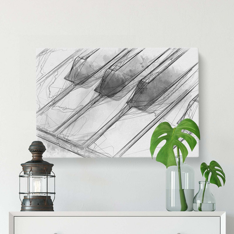 Keyboard Keys In Abstract - Wrapped Canvas Print, 35cm H x 50cm W x 3cm D