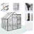 6X6FT-BLACK Polycarbonate Greenhouse Raised Base And Anchor Aluminum Heavy Duty Walk-In Greenhouses For Outdoor Backyard In All Season (W540S00002)