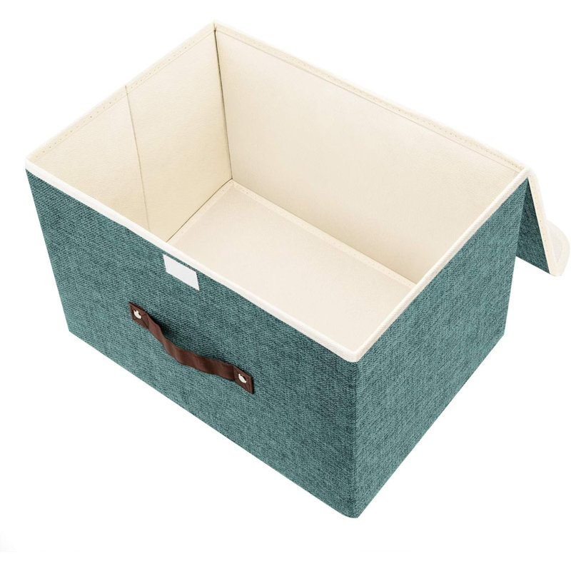 Brayden Studio Fabric Bin, Aqua Deep