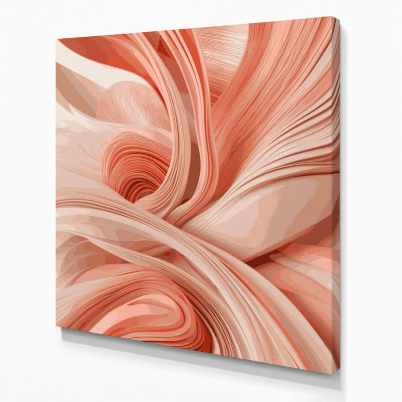 Digital Abstraction 12 Beige Canvas Wall Art