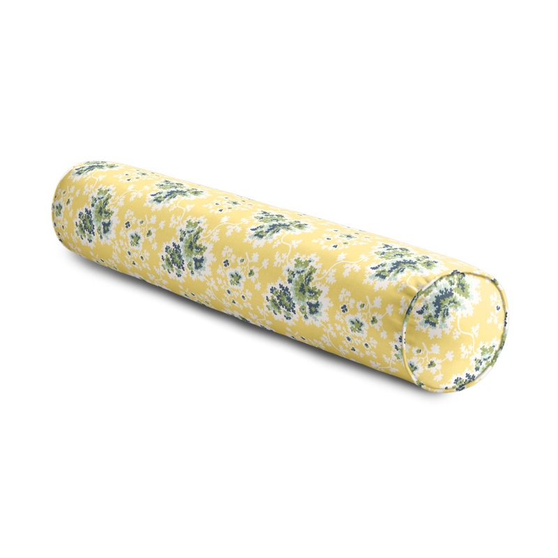 Linen Bolster Pillow Cover & Insert, 8" x 24", Yellow