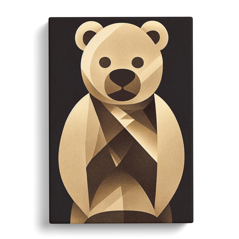 Teddy Bear Deco Style - Wrapped Canvas, 60cm H x 40cm W x 3cm D