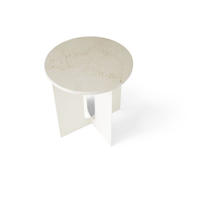 Androgyne Tabletop For Side Table, 65 Cm, Nero Marquina, Crystal Rose
