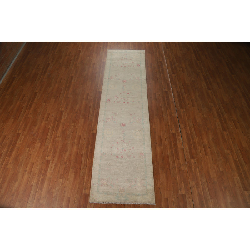 Vegetable Dye Oushak Turkish Runner Rug 3x12