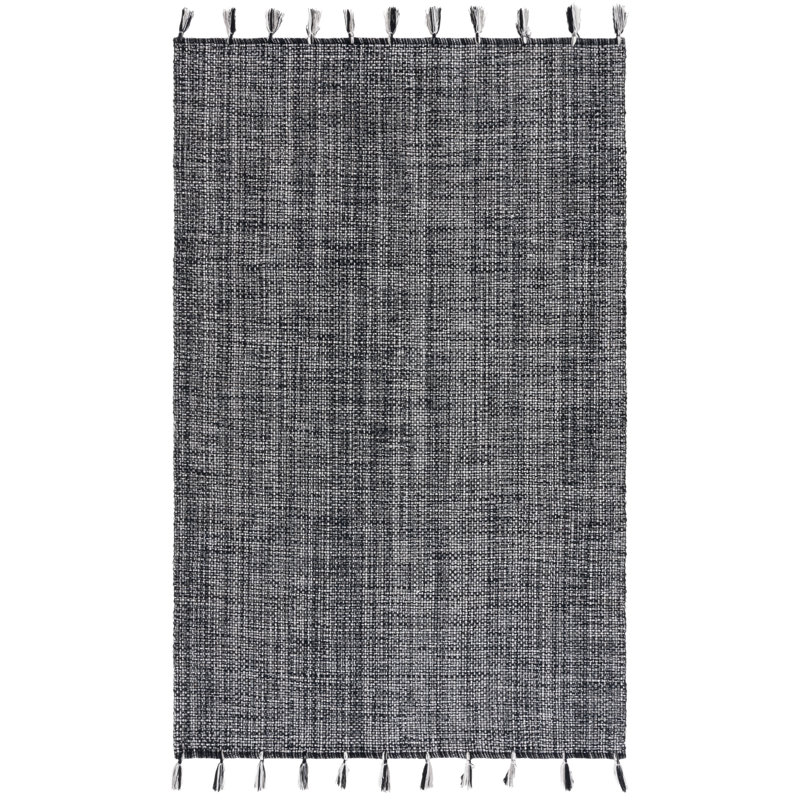 Tapis noir Montauk 476, Rectangle de 5 pi x 8 pi