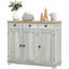 Armoire de cuisine moderne grise - Buffet avec 3 tiroirs, tablette réglable et portes pour économiser de l'espace