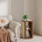 Boho Side Table, 2-tier End Table With Adjustable Shelf And Sackcloth Finish For Living Room, Bedroom-66836576
