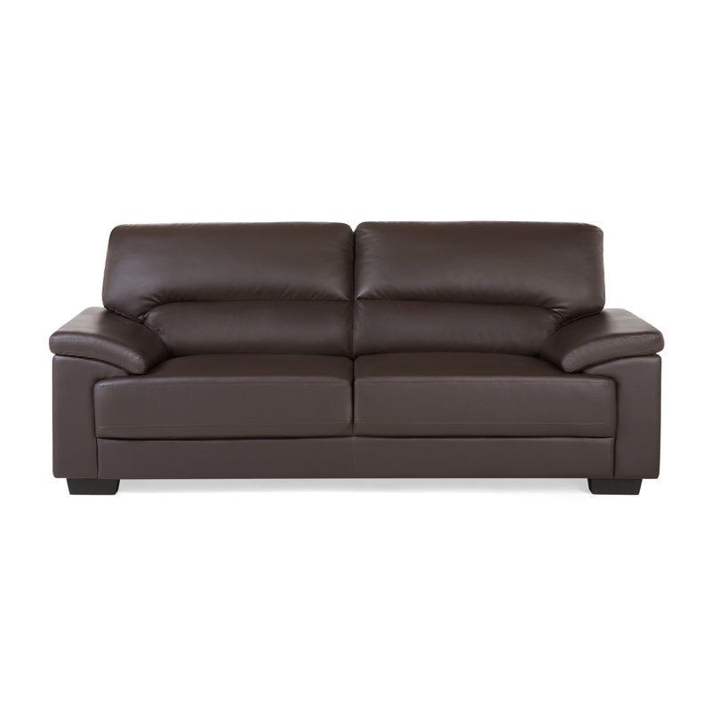Milla 3 Seater Faux Leather Sofa, Brown