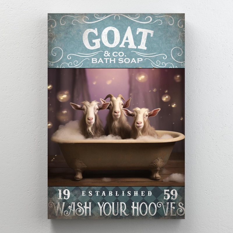 " Goat Bath Soap ", 20" H x 16" W x 1.25" D