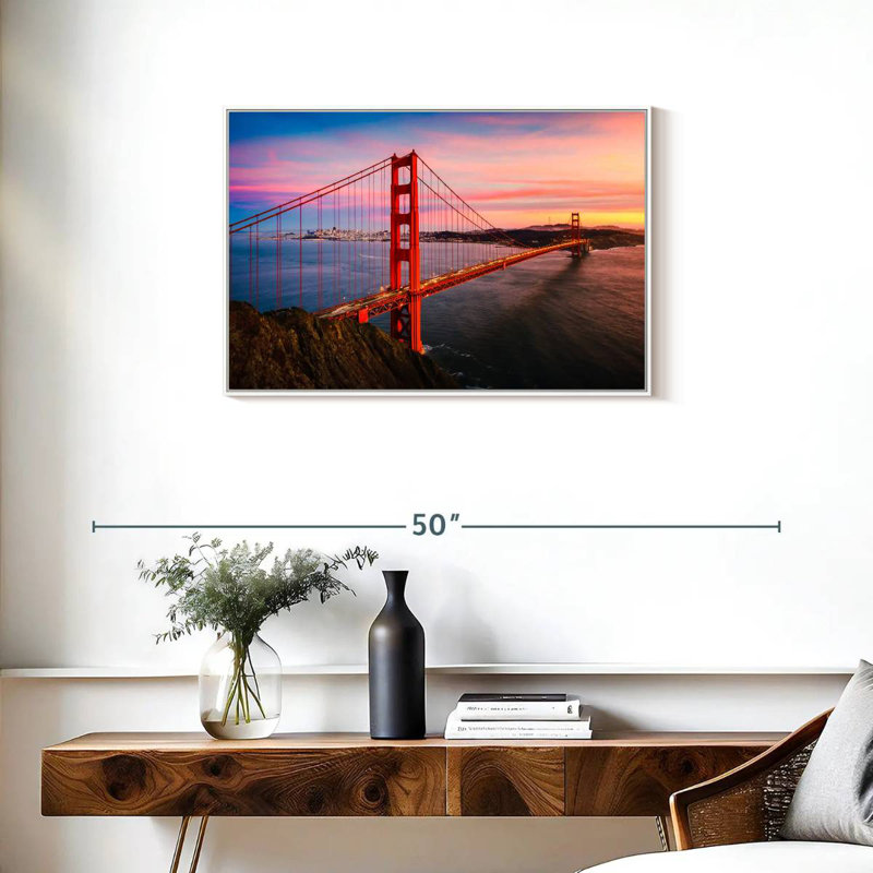 Golden Gate, Cadre flottant blanc, 31 po x 21 po