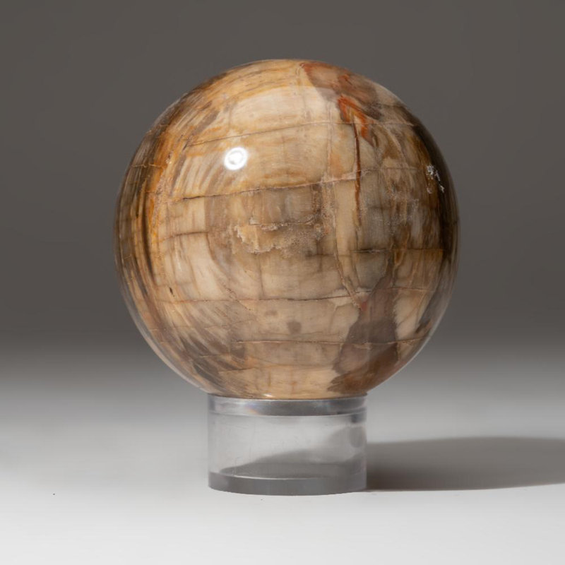 Polished Polychrome Sphere from Madagascar, 2.75" H x 2.75" W x 2.75" D, Gray/Black