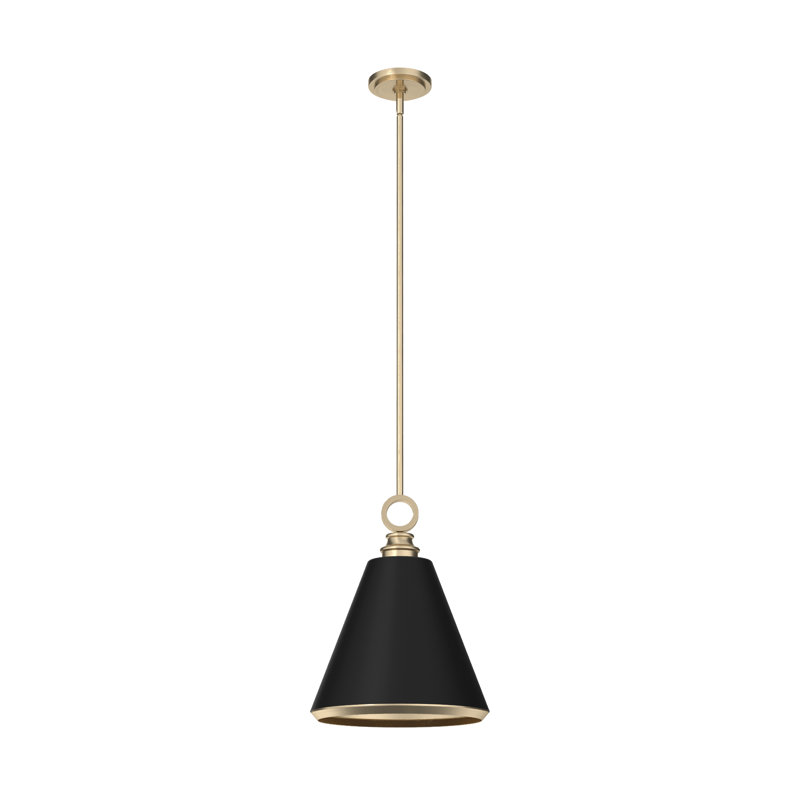 Alturas Gold 6" Matte Black Mini Pendant with LED Option