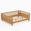 Lit plateforme double en bois avec rails de sécurité | Cadre de lit bas pour tout-petits pour garçons et filles, naturel-1722503217-1722503228