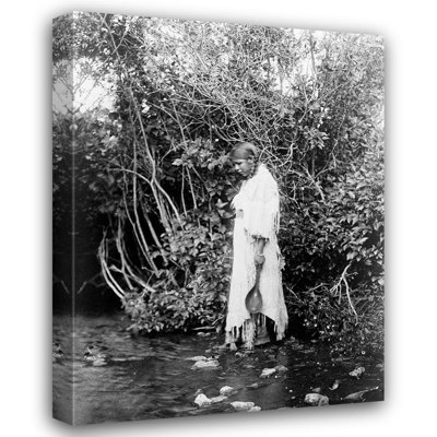 Dakota Fields Curtis, Edward Gallery Wrapped Canvas Art Titled: At the waters edge, Arikara