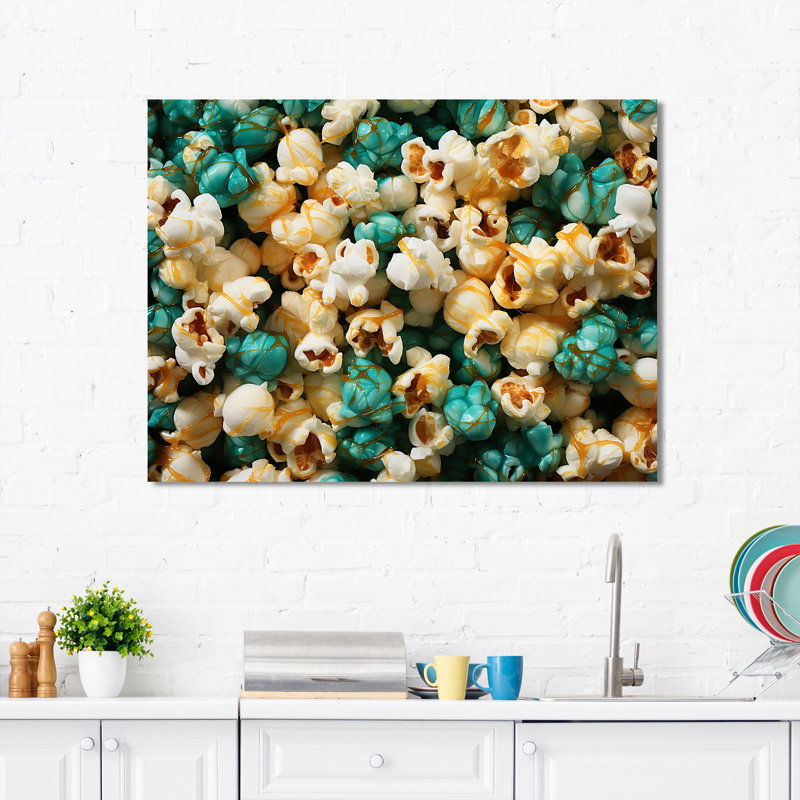 Écran jaune et vert argenté Popcorn Elegance - Popcorn Wall Art, H 12 po x l 20 po x P 1 po