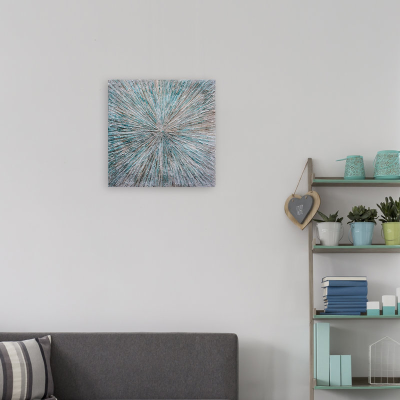 Abstrait - peinture sur toile tendue, H 20 po x l 20 po x P 1,5 po