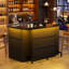 Bar moderne en forme de U à 3 niveaux avec lumières DEL et porte-verres à pied, noir-1272630548