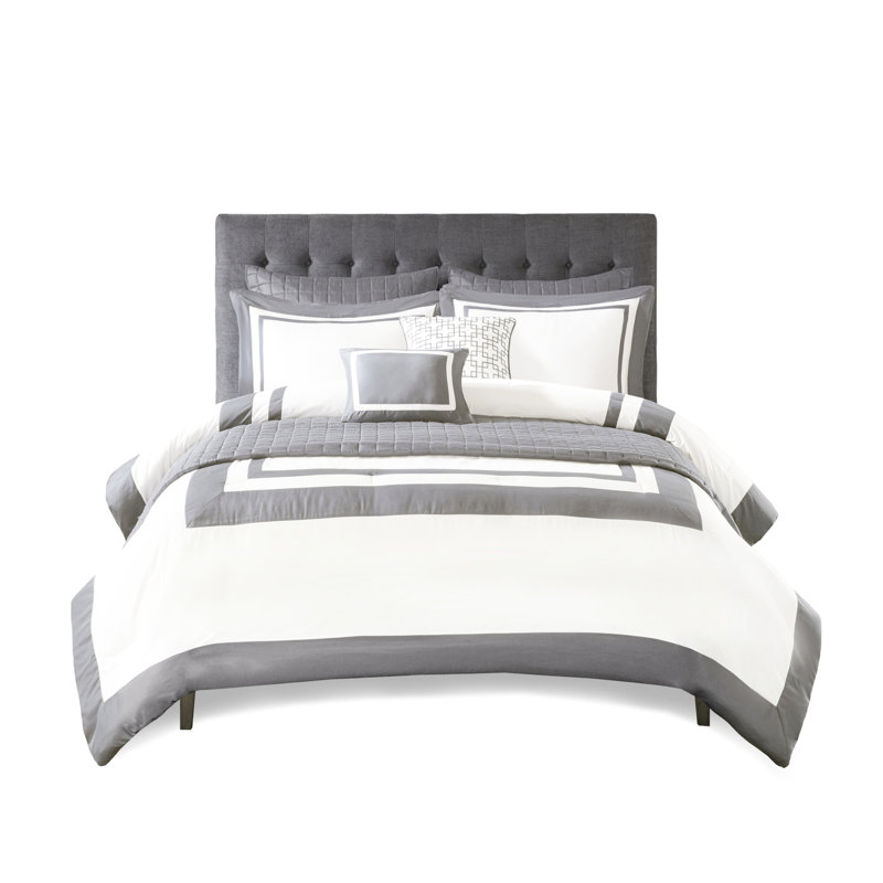 8 taies décoratives très grand / très grand gris et polyvalentes, Gris, Édredon très grand + 7 pièces supplémentaires