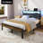 Upholstered Bed Frame With LED Lights, 2 Tier Storage Headboard and Charging Station-1303396847-1275432146-1285124558