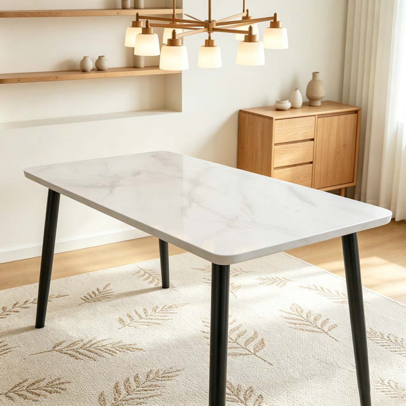 Table de salle à manger moderne, Blanc et noir 2