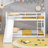 Full Over Full Wooden Standard Bunk Bed with Slide-1249378353