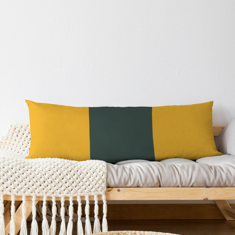 Polyester Medium Pillow, Yellow/Green, Adella Football