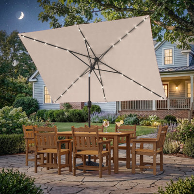 Parasol de marché rectangulaire lumineux 120 po x 78 po Odis