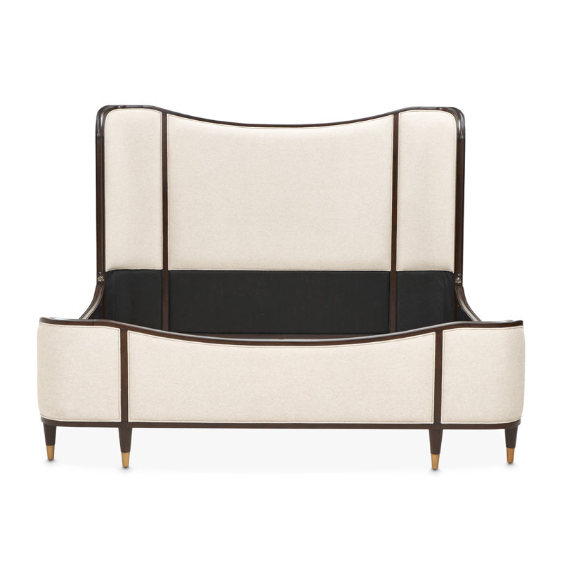 Camellia Field Upholstered Wingback Bed, King