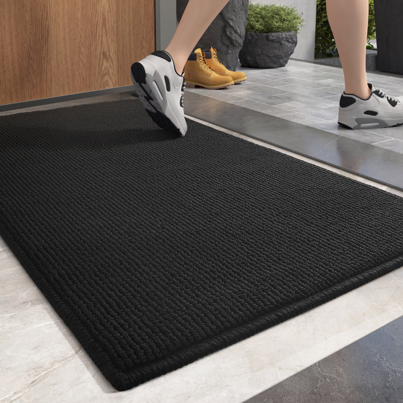 Spanos Non-Slip Outdoor Doormat, Black, 20" W x 31.5" L