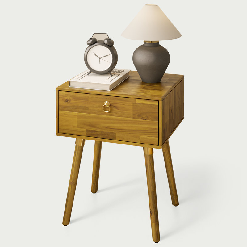 Table de chevet 1 tiroir Alden, Marron foncé