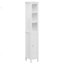 Armoire de rangement pour salle de bain de 66,92 po de hauteur avec tablettes réglables, armoire autoportante mince à 1 porte avec anti-basculement, compartiments ouverts, pour la maison, petits espaces, salle de bain, cuisine, salon, blanc