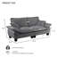 Canapé en chenille pour voilier, causeuse modulaire à 2 places avec accoudoirs courbés, canapé Comfort-First pour petits espaces et appartements, gris-244205049