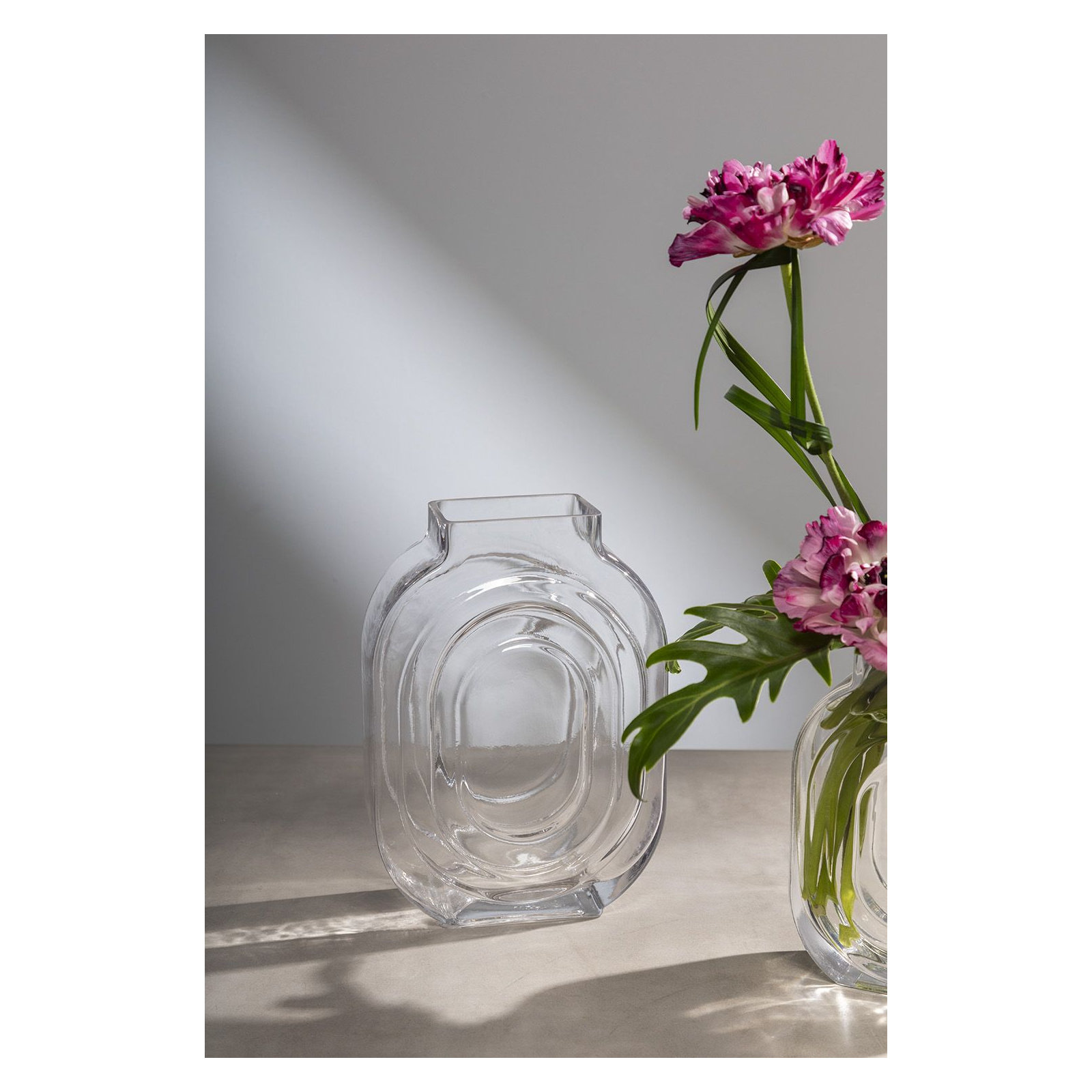 Aubart Handmade Glass Table Vase, 10" H x 7" W x 2.5" D