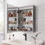 Armoire de toilette avec miroir DEL 20 x 28 pouces - Effet brume, étanche, intensité réglable, tactile, 3000K/6000K, fixation murale. Intensité réglable. 6000K, éclairage, interrupteur, tablette