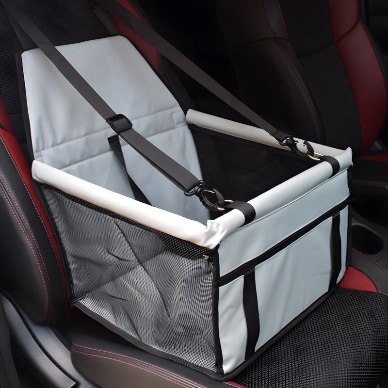 Siège d'auto en polyester pour animaux de compagnie, Gris