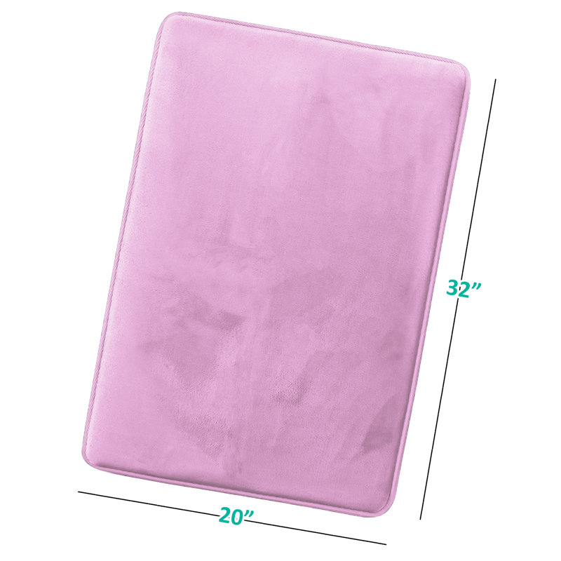 Ultra-Soft Memory Foam Bath Rug with Non-Slip PVC Backing, Large: 32" L x 20" W, Lavender Dream