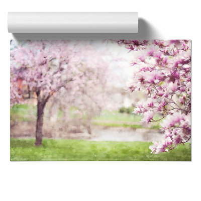 Magnolia Blossom Trees Painting - Frameless Print