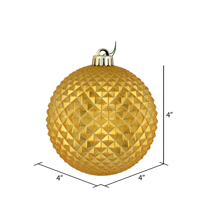 Ornement boule Durian Glitter, Miel doré