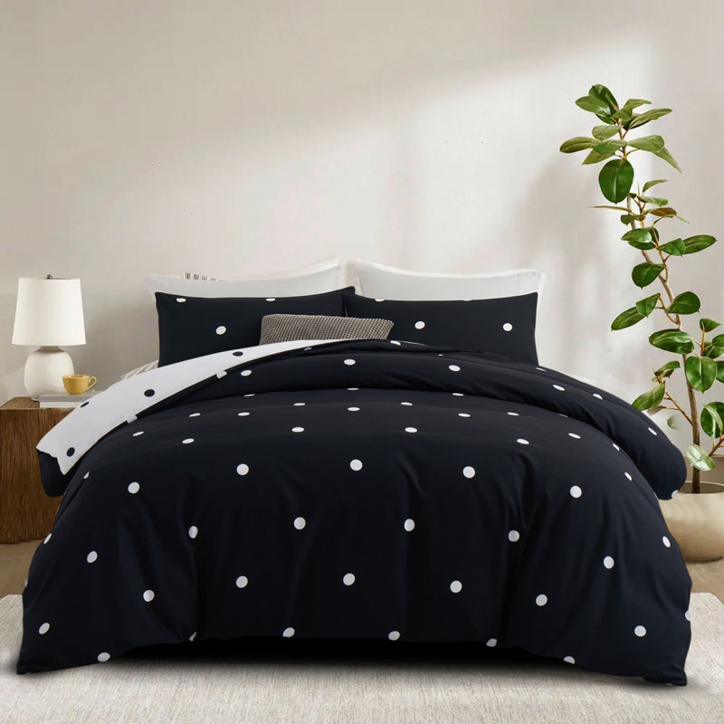 Kensington Microfiber Polka Dots Duvet Cover Set with Pillowcases Included, Single Duvet Cover + 1 Standard Pillowcase