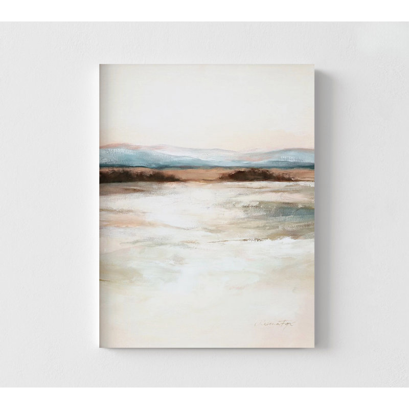 «Distant Blues» par Rebecca Fox, très grande aquarelle abstraite, art mural rustique, petite auberge, décoration murale abstraite